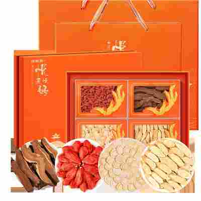 福东海黄芪西洋参枸杞灵芝四拼礼盒350克 养生年货批发送长辈佳品