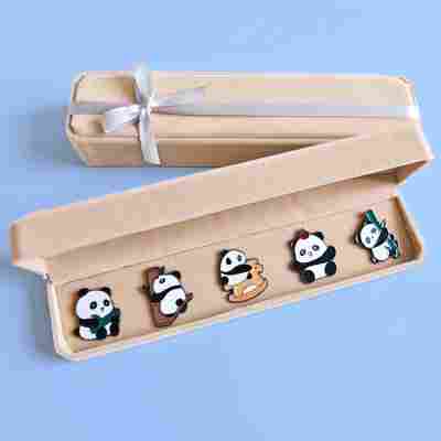 【happy熊猫胸针5枚礼盒装】+礼品袋