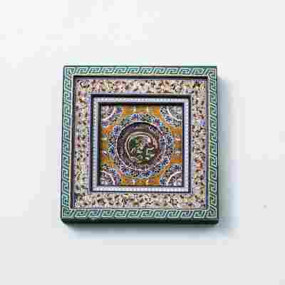 国潮古风藻井木质冰箱贴磁吸贴复古旅行纪念品文创工艺品一件起批