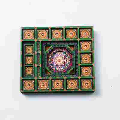 国潮古风藻井木质冰箱贴磁吸贴复古旅行纪念品文创工艺品一件起批