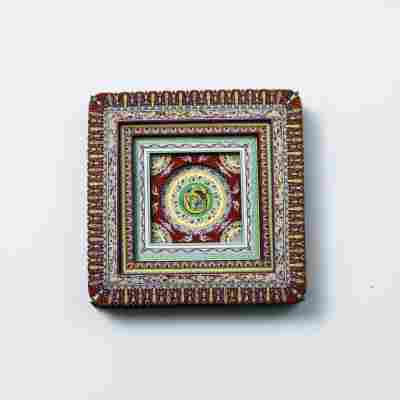 国潮古风藻井木质冰箱贴磁吸贴复古旅行纪念品文创工艺品一件起批