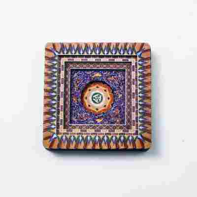 国潮古风藻井木质冰箱贴磁吸贴复古旅行纪念品文创工艺品一件起批