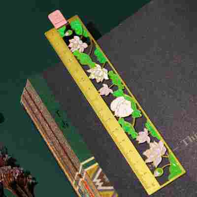 文化书签套装金属镂空尺子创意铜尺创意文化尺套装景区纪念品