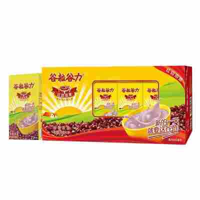 谷粒谷力红豆浓浆早餐奶植物蛋白饮料250ml*16盒整箱礼盒装