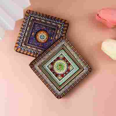 国潮古风藻井木质冰箱贴磁吸贴复古旅行纪念品文创工艺品一件起批