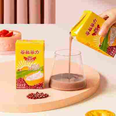谷粒谷力红豆浓浆早餐奶植物蛋白饮料250ml*16盒整箱礼盒装