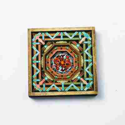 国潮古风藻井木质冰箱贴磁吸贴复古旅行纪念品文创工艺品一件起批