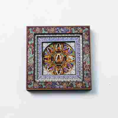 国潮古风藻井木质冰箱贴磁吸贴复古旅行纪念品文创工艺品一件起批