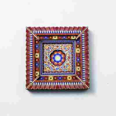 国潮古风藻井木质冰箱贴磁吸贴复古旅行纪念品文创工艺品一件起批