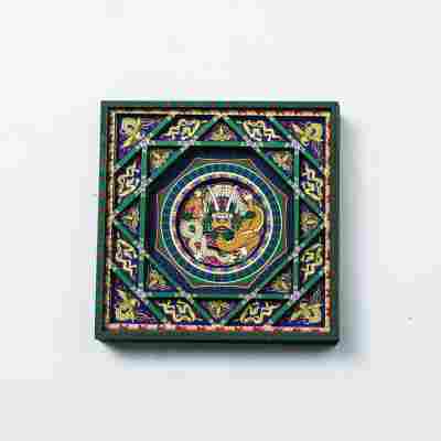 国潮古风藻井木质冰箱贴磁吸贴复古旅行纪念品文创工艺品一件起批