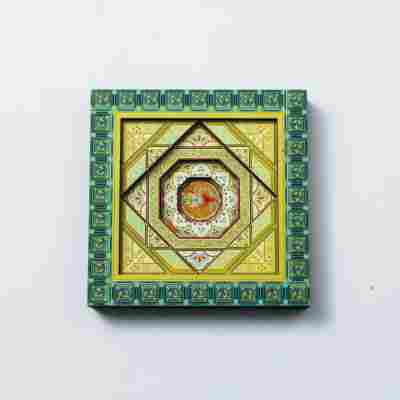 国潮古风藻井木质冰箱贴磁吸贴复古旅行纪念品文创工艺品一件起批